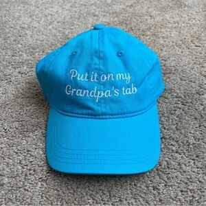 Put It On My Grandpa’s Tab Embroidered Blue Hat Youth Cap